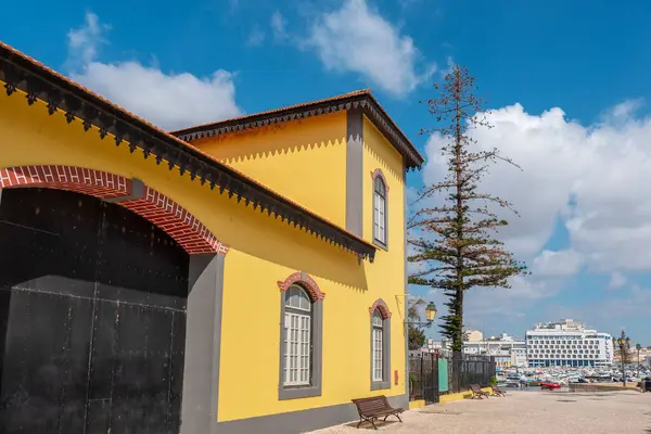 Strada Pedonale Tra Fiume Formosa Centro Storico Faro Algarve Portogallo Immagini Stock Royalty Free