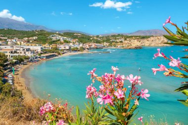 Scenic view of Almyrida village and bay. Crete, Greece clipart