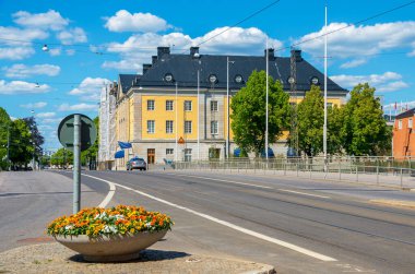 Norrkoping kasabasının şehir manzarası. Ostergotland Eyaleti, İsveç
