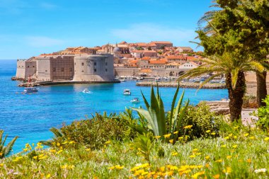 Tarihi Dubrovnik kasabasının manzarası. Hırvatistan