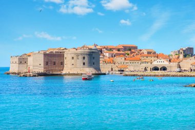 Tarihi Dubrovnik kasabasının manzarası. Hırvatistan