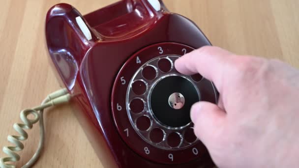 Marcación Teléfono Giratorio Vintage — Vídeo de stock