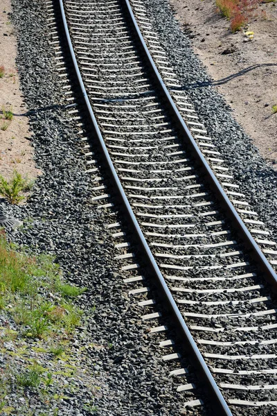 Pohled Shora Železniční Trať — Stock fotografie