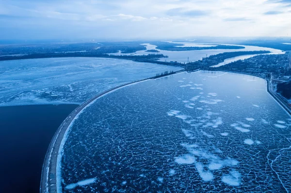 Quebra Mar Que Leva Mar Báltico Inverno Mar Coberto Nevoeiro — Fotografia de Stock