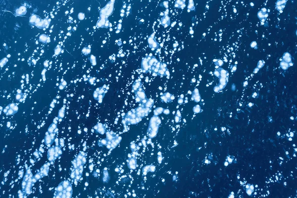 Vista Aérea Del Lago Congelado Hielo Desde Vista Del Dron — Foto de Stock