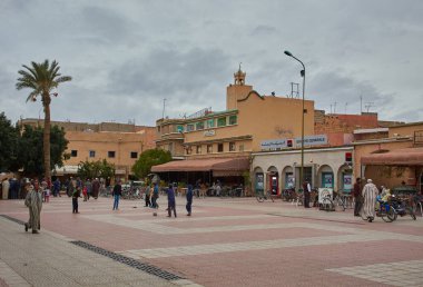 Morocco, Taroudant, February 02, 2017: People on the street and marketplace Morocco Taroudant