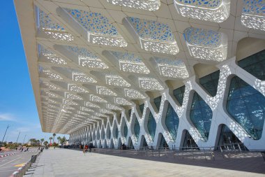 Marrakesh, Morocco, 15 th February, 2017:Exterior of the airport of Marrakesh Menara in Morocco. 