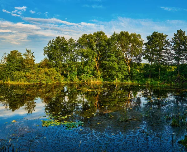 Vacker Vacker Vacker Utsikt Över Fint Landskap Vacker Sjö Och — Stockfoto