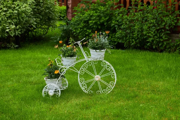Model Sepeda Tua Dilengkapi Dengan Keranjang Bunga Sepeda Taman Stok Lukisan  