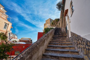 Güzel şehir Positano, Amalfi Sahili, İtalya