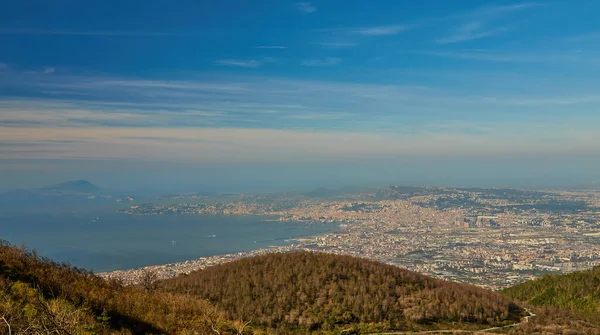 Панорамний Вид Вулкану Везувій Неапольській Затоці Провінції Неаполь Кампанія Італія — стокове фото