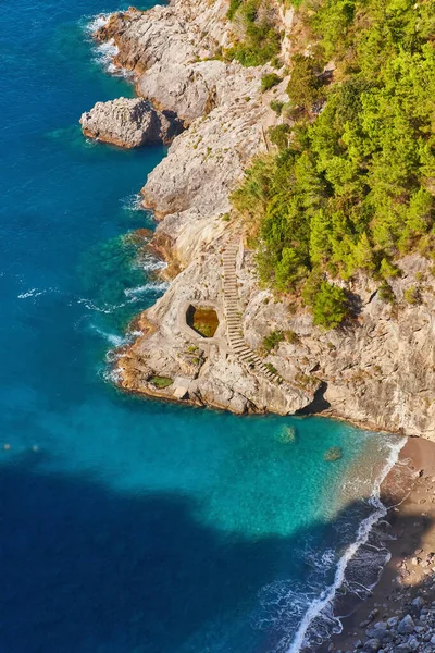 Wybrzeże Amalfi Włoszech Zapierający Dech Piersiach Widok Conca Dei Marini — Zdjęcie stockowe