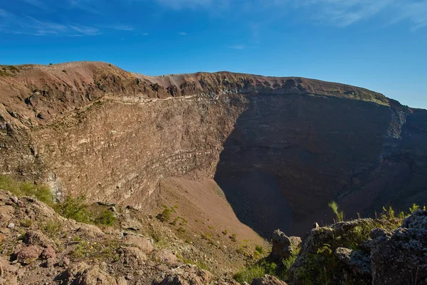 stock image Crater of Mount Vesuvius, Naples, Italy - hiking trail view