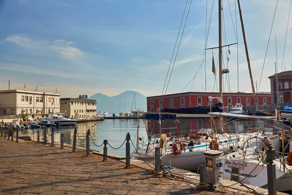 Nápoly Olaszország 2019 Október Csónakok Nazario Sauro Sétányán Campania Olaszország — Stock Fotó