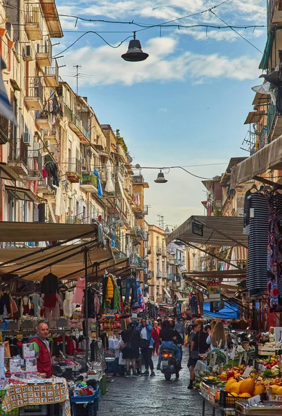 stock image Naples, Italy - October 25, 2019, street market of the city of Naples, Catania region.