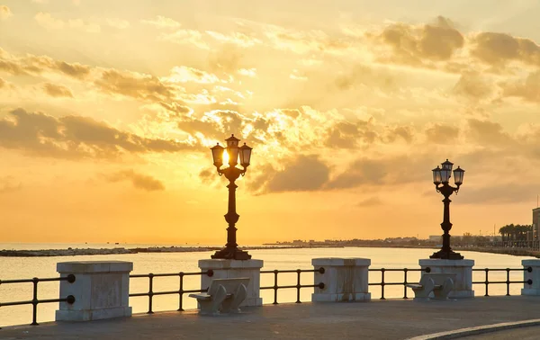 Bari Waterfront Ochtend Puglia Italië — Stockfoto