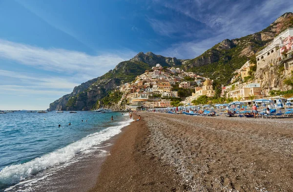 Krásná Krajina Městem Positano Slavném Amalfi Pobřeží Itálie — Stock fotografie
