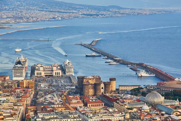 Vista Aérea Nápoles Distrito Vomero Você Pode Ver Castel Sant — Fotografia de Stock