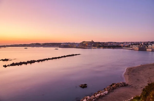 Panoramiczny Widok Otranto Zachodzie Słońca Włochy — Zdjęcie stockowe