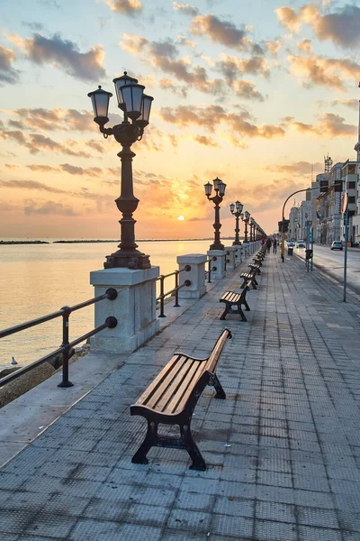 Bari Promenaden Morgenlyset Italia – stockfoto