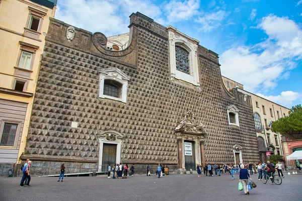 Nápoles Italia Octubre 2019 Obelisco Del Siglo Xvii Piazza San —  Fotos de Stock