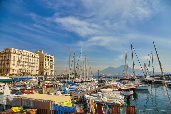 Nápoles Itália Outubro 2019 Barcos Cais Avenida Nazario Sauro Campania — Fotografia de Stock