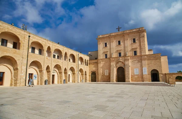 Basílica Santa Maria Finibus Terrae Espetacular Promontório Capo Leuca Apúlia — Fotografia de Stock