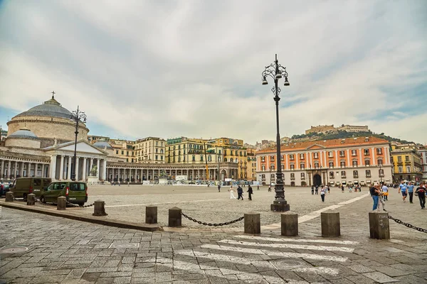 Nápoles Itália Outubro 2019 Nápoles Itália Vista Praça Principal Cidade — Fotografia de Stock