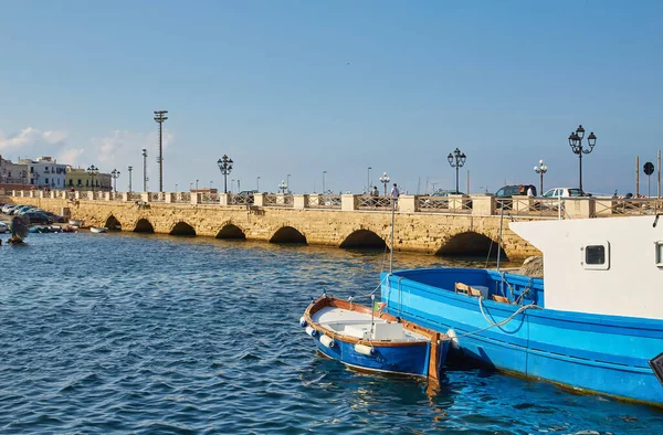 Blick Auf Gallipoli Stadt Und Hafen Region Apulien Süditalien — Stockfoto