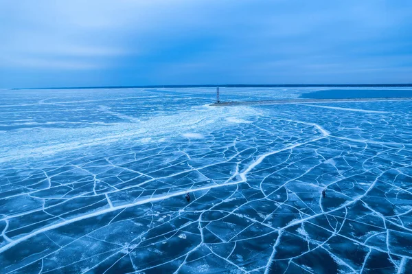 Морской Волной Ведущей Балтийское Море Зимой Море Покрыто Туманом Ледяными — стоковое фото