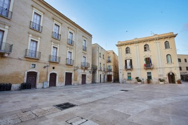 Bari, İtalya 'daki Piazza Ticaret Manzarası.