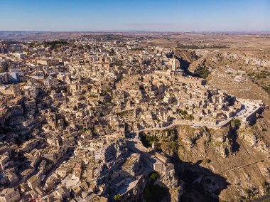 Matera 'nın İtalya' daki hava manzarası, Unesco dünya mirası