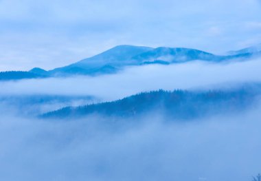 Puslu dağ zirveleri zarif çam ağaçlarıyla süslenir. Hava, doğanın sükuneti gibi nazik bir fısıltıyla doludur. 