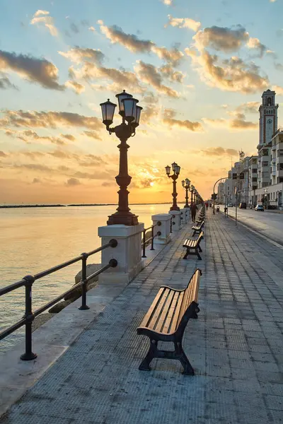 Vista Panorámica Bari Sur Italia Región Apulia Frente Mar Apulia — Foto de Stock