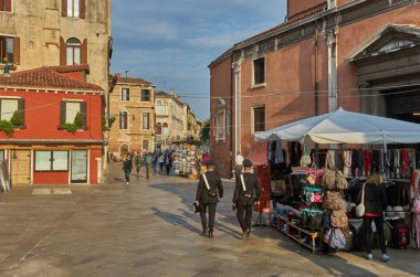 Venedik, İtalya - 15 Ekim 2018: Venedik İtalya 'nın güzel mimarisi