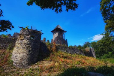Nevitsky Kalesi 'nin kalıntıları. Uzhgorod Ukrayna
