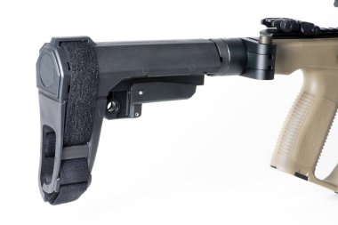 Banned folding pistol brace on 9mm pistol.