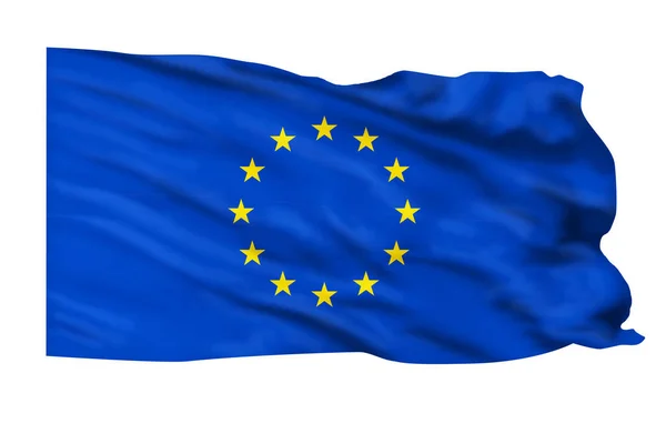欧盟旗帜在风中飘扬 — 图库照片