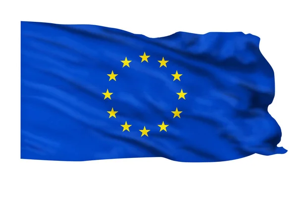 欧州連合の旗が風になびく ストック画像