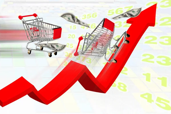 Compras Com Alto Custo Inflação Alto Custo Tudo — Fotografia de Stock