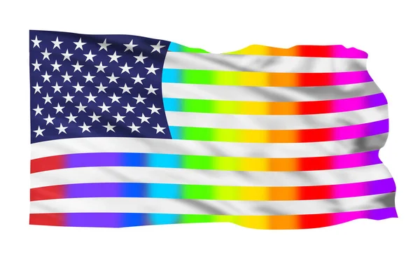 American Rainbow Trans Gender Gay Pride Flag — Stock Photo, Image