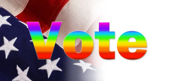 Αμερικανικό Ουράνιο Τόξο Διεμφυλικό Γκέι Σύμβολο Ψήφου Υπερηφάνεια — Φωτογραφία Αρχείου