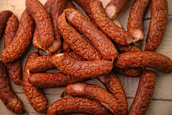 Delicious Aromatic Sausages Obraz Stockowy