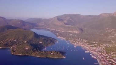 Nidri kasabası Lefkada Adası Yunanistan