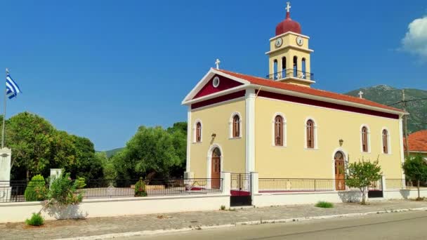 Templom Karavomylos Város Kefalonia Görögország — Stock videók