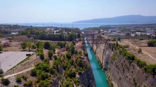 Korinth Kanal Hava Görüntüsü — Stok video