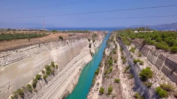 Korinth Kanal Luftaufnahme — Stockvideo