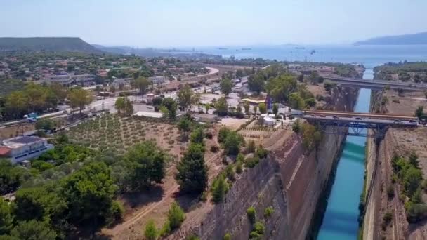 Korinth Kanal Hava Görüntüsü — Stok video