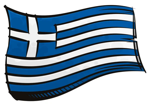 Національний Прапор Греції Створений Стилі Графіті — стоковий вектор