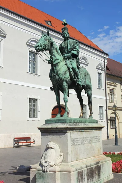 Statue Mounted Andras Hadik Buda Budapest Hungary — 스톡 사진